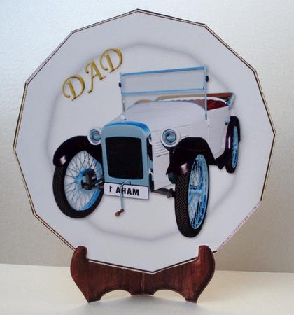 Dad Happy Father's Day Vintage Car Plate Sheet by Audrey Brown clifford