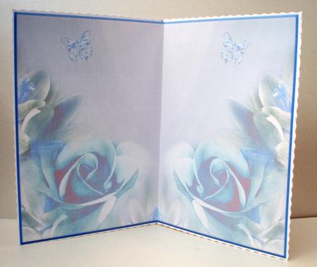 Insert for Blue Rose Anniversary Card Front by Audrey Brown clifford
