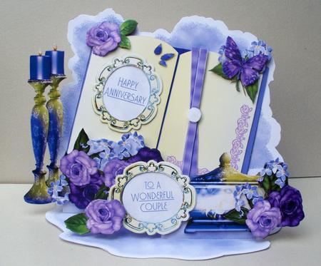 Giant Easel Tableau 3D Card Kit - Candles & Roses by Audrey Brown clifford