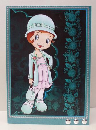 1920's Vinatage Lady Scalloped Edge Card by Audrey Brown clifford
