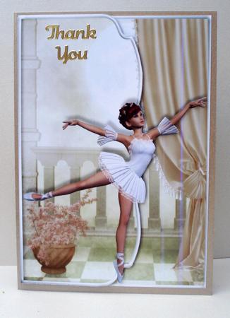 Beautiful Ballerina Scallope Curve Envelope Card by Audrey Brown clifford