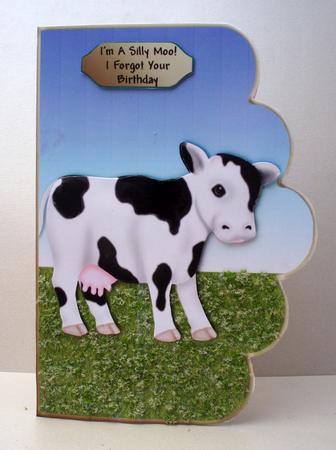 Silly Moo Scallope Curve Card by Audrey Brown clifford