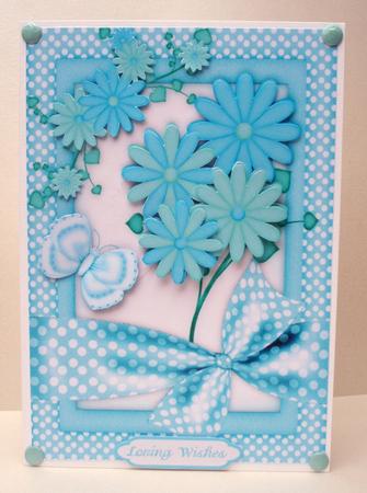 Dancing Daisies Card Front with Step by Step by Audrey Brown clifford