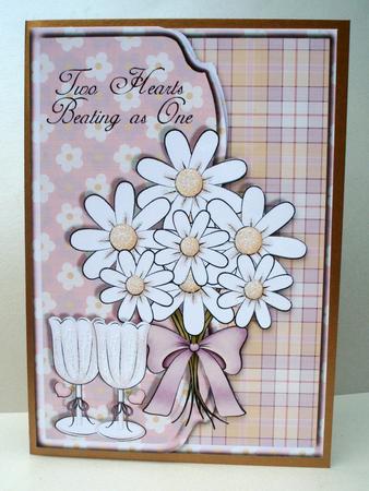 Two Hearts Wedding Day Scalloped Edge Envelope Card by Audrey Brown clifford