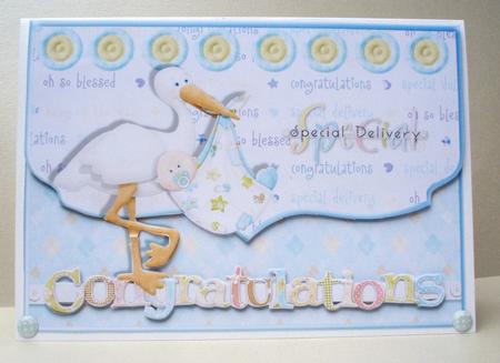 Special Delivery Boy Scalloped Edge Envelope Card by Audrey Brown clifford
