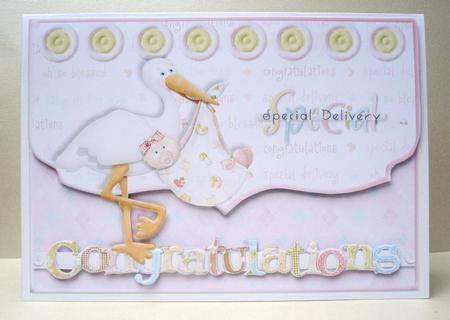 Special Delivery Girl Scalloped Edge Envelope Card by Audrey Brown clifford