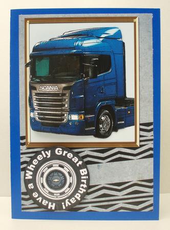 Blue Birthday Truck by Audrey Brown clifford