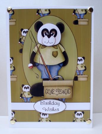 Gone Fishing Panda by Audrey Brown clifford
