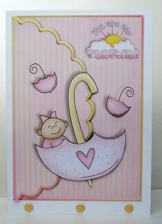 My Sunshine Girl Scalloped Edge Envelope Card by Audrey Brown clifford