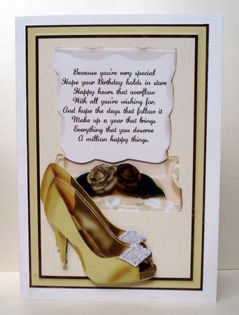 Birthday Plaque and Gold Shoes by Audrey Brown clifford