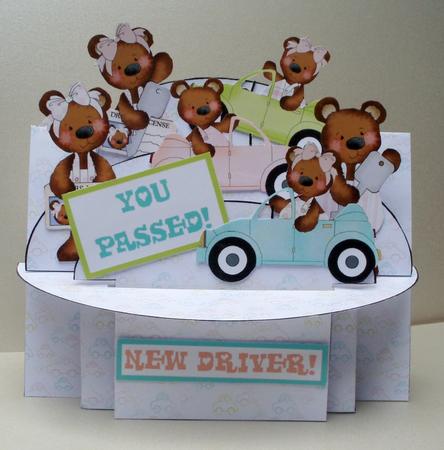New Driver Bears 3D Shelf Card Kit by Audrey Brown clifford