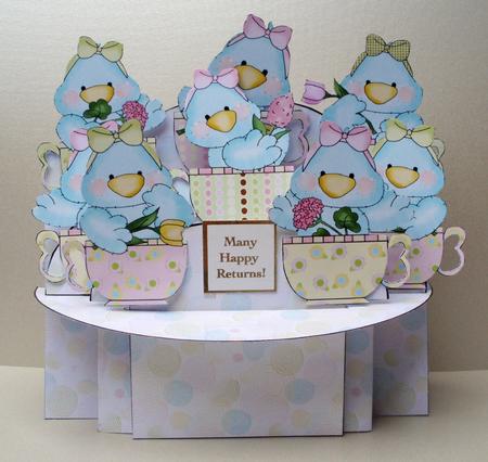 Teacup Chicks 3D Shelf Card Kit by Audrey Brown clifford
