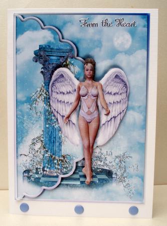 Beautiful Angel Scalloped Edge Envelope Card by Audrey Brown clifford