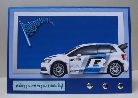 Wrc Rally Car on Abstract Background Decoupage by Audrey Brown clifford