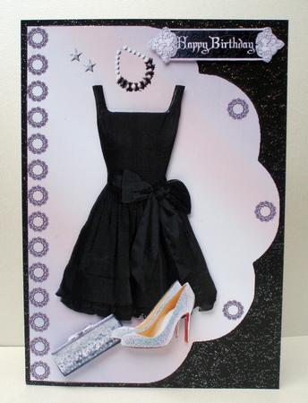 Little Black Dress Sparkly Night Out with Decoupage by Audrey Brown clifford