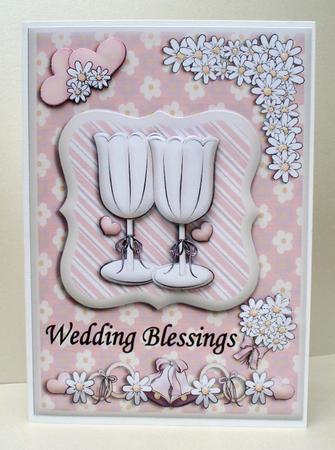 Wedding Blessings Card Front with Decoupage by Audrey Brown clifford