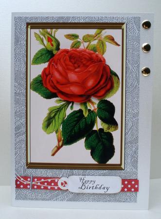 Rose Card Front with Various Sentiments by Audrey Brown clifford