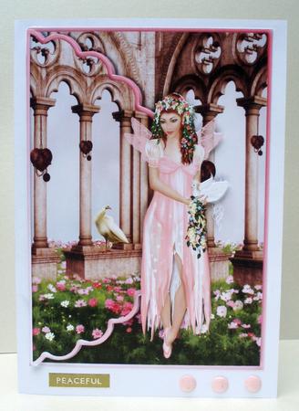 Pretty Fairy in Fairyland Scalloped Edge Envelope Card by Audrey Brown clifford