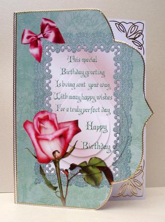 Birthday Rose with Verse Fancy Edge with Pyramage by Audrey Brown clifford