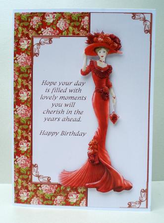 Lady in Red with Verse by Audrey Brown clifford