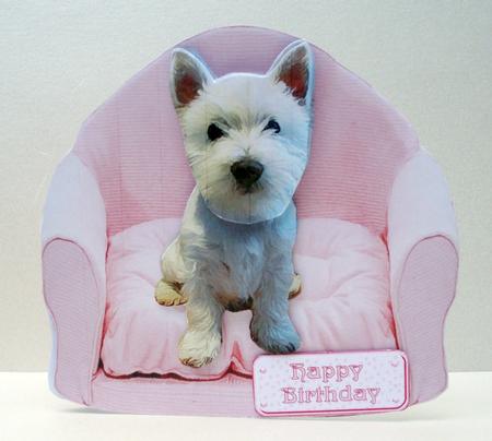 Westie on a Pink Chair by Audrey Brown clifford