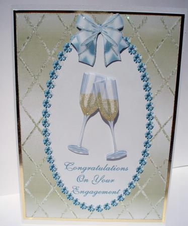 Champagne Glasses Card Front - Engagement by Audrey Brown clifford