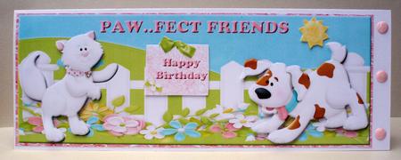 Paw - fect Friends Large Dl with Decoupage by Audrey Brown clifford