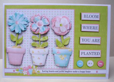 Bloom Where You Are Planted Floral Card Front by Audrey Brown clifford