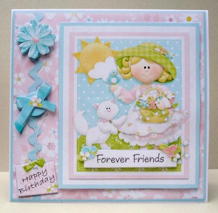 Forever Friends Birthday Card Front with Various Sentiments by Audrey Brown clifford