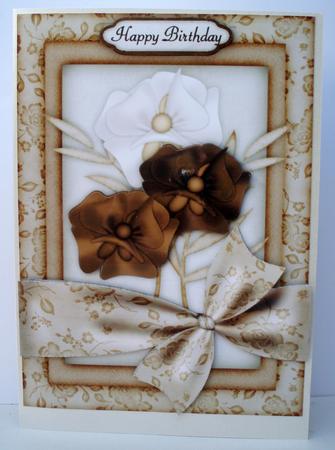 Bonnie Blooms A4 Card Front by Audrey Brown clifford