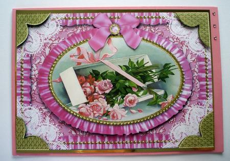 Flower Box Lace N Ruffles Card Front Step by Step by Audrey Brown clifford
