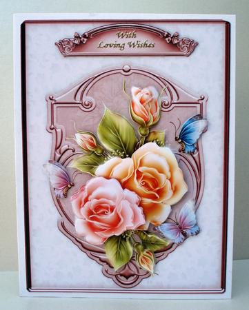 Glowing Roses Card Front with Step by Step by Audrey Brown clifford