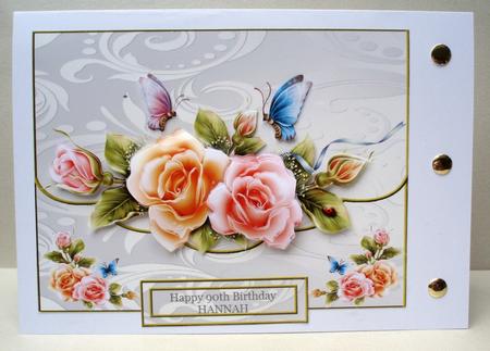 Beautiful Roses and Butterflies Envelope Front 2 by Audrey Brown clifford