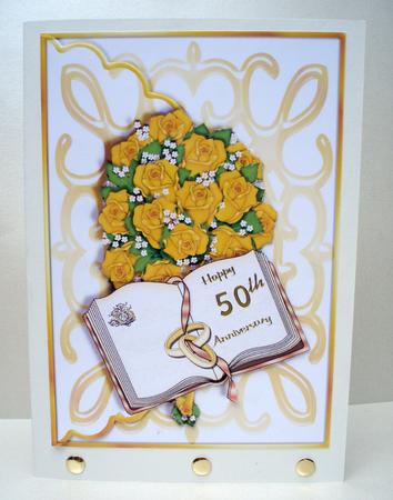 Wedding Day Bible and Bouquet Scalloped Edge Envelope Card by Audrey Brown clifford