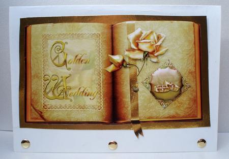 Golden Wedding Book Sheet with Decoupage by Audrey Brown clifford