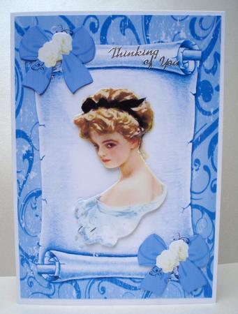 Elegant Vintage Lady on a Scroll by Audrey Brown clifford