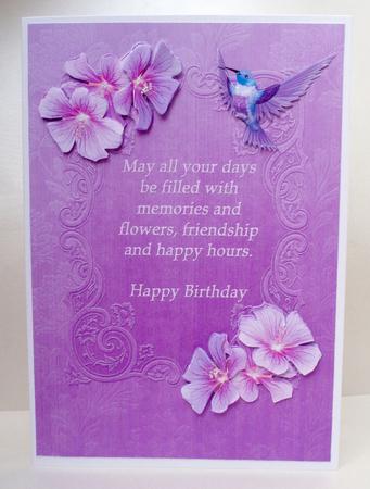 Flowers and Verse Decoupage Card Front by Audrey Brown clifford