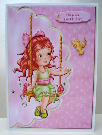 Spring Swing Cutie Envelope Card with Decoupage by Audrey Brown clifford