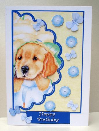 Snuggle Puppy Mock Envelope Card by Audrey Brown clifford