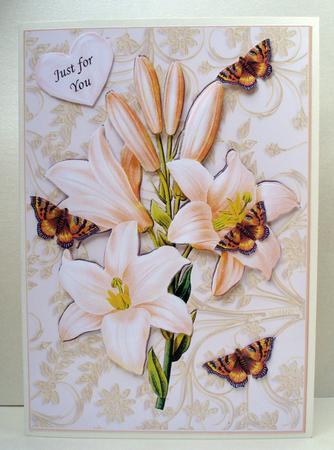 Peach Lily Card Fromt by Audrey Brown clifford