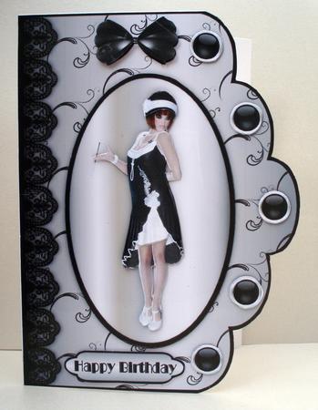 Charleston Chic Scallop Card Front by Audrey Brown clifford