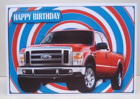 Red Pick-up Decoupage by Audrey Brown clifford