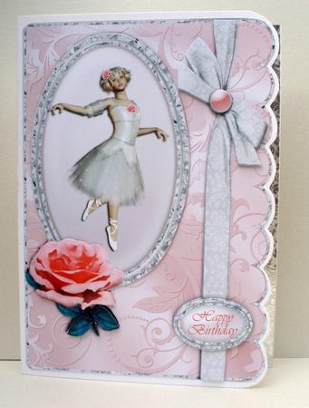Ballerina Pink Scalloped Edge Card by Audrey Brown clifford