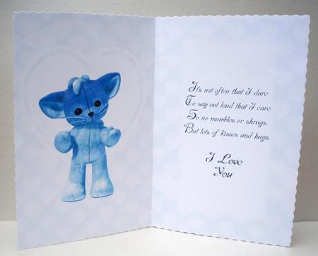 Blue Hugs Sentiment Insert by Audrey Brown clifford