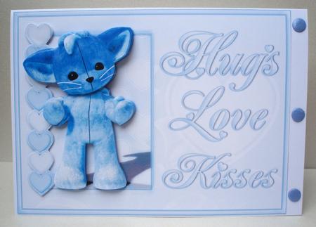 Blue Hugs Decoupage by Audrey Brown clifford