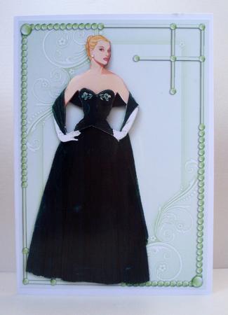 Flirty Frocks in Green Decoupage by Audrey Brown clifford
