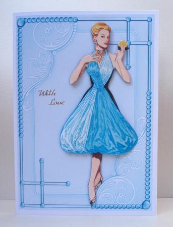 Flirty Frocks in Turquoise Decoupage by Audrey Brown clifford