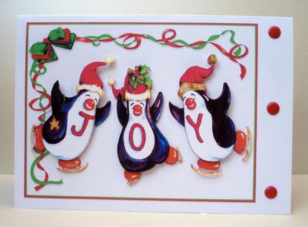 Christmas Joy Penguins by Audrey Brown clifford