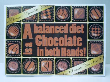 A5 Chocolate Greetings Scallop Corner Stacker by Audrey Brown clifford