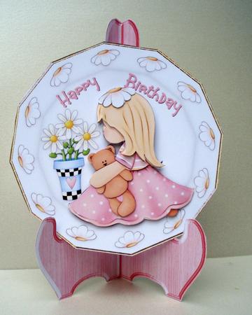 Little Miss Sunshine Plate Card and Stand by Audrey Brown clifford